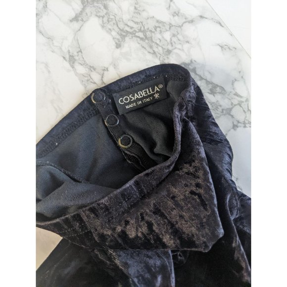 Cosabella Velvet Mock Neck Bodysuit L Black - Picture 7 of 9